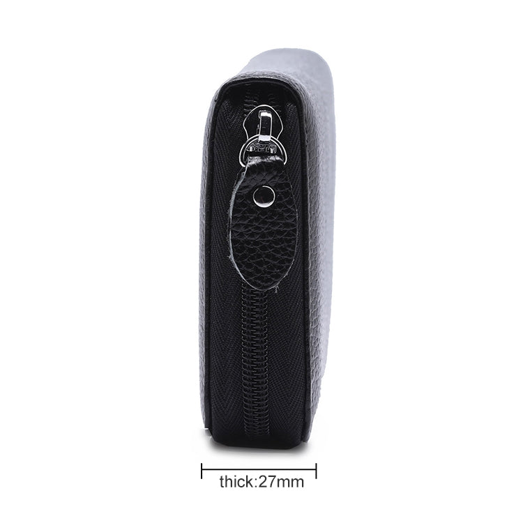 902 Borsa per cellulare con portafoglio a mano di grande capacità con texture Litchi RFID antimagnetica con slot per carte