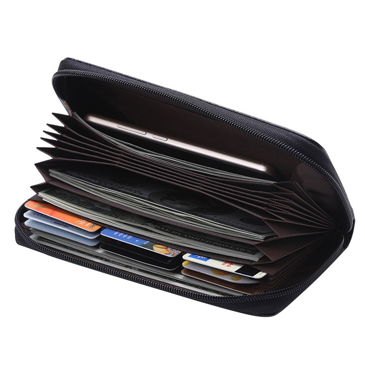 902 Borsa per cellulare con portafoglio a mano di grande capacità con texture Litchi RFID antimagnetica con slot per carte