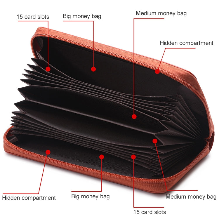 902 Borsa per cellulare con portafoglio a mano di grande capacità con texture Litchi RFID antimagnetica con slot per carte