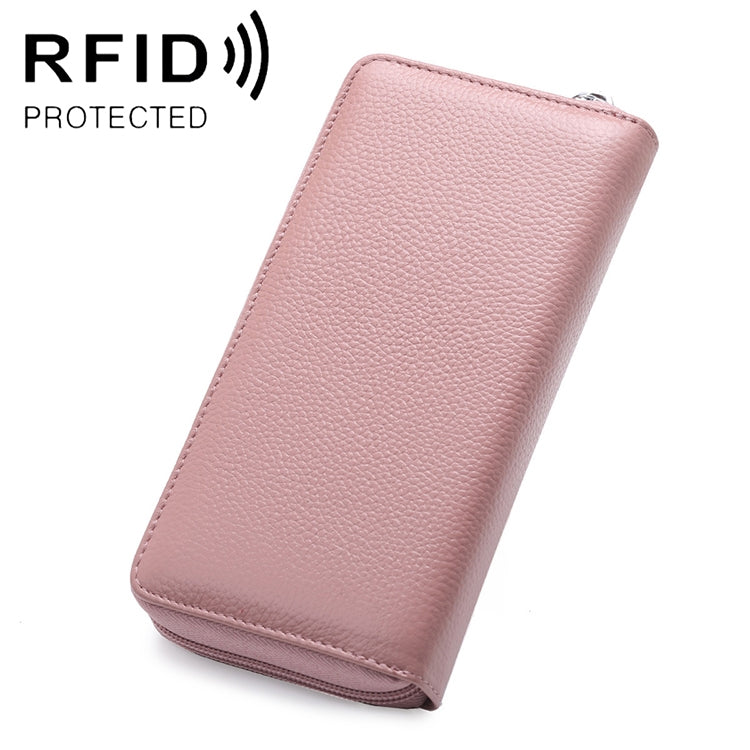 902 Borsa per cellulare con portafoglio a mano di grande capacità con texture Litchi RFID antimagnetica con slot per carte