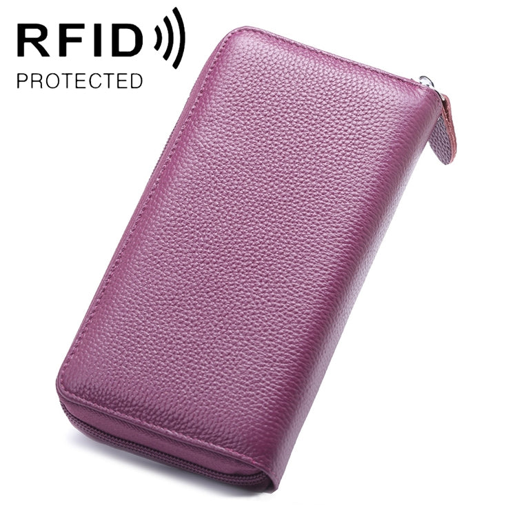 902 Borsa per cellulare con portafoglio a mano di grande capacità con texture Litchi RFID antimagnetica con slot per carte