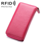 902 Borsa per cellulare con portafoglio a mano di grande capacità con texture Litchi RFID antimagnetica con slot per carte