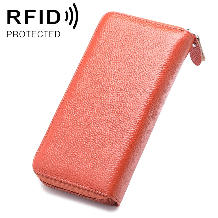902 Borsa per cellulare con portafoglio a mano di grande capacità con texture Litchi RFID antimagnetica con slot per carte