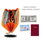 906 Borsa per cellulare con portafoglio a mano di grande capacità con texture Litchi RFID antimagnetica con slot per carte