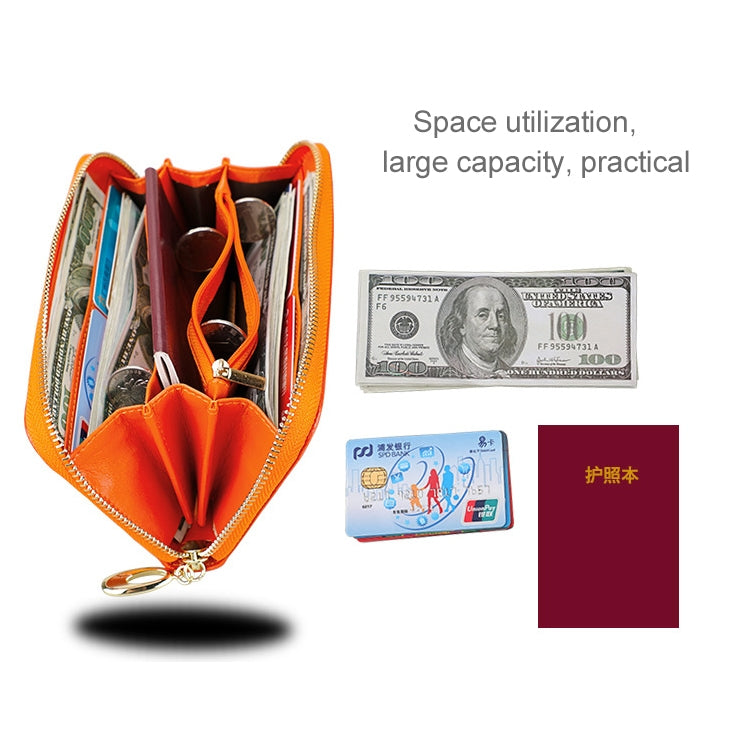 906 Borsa per cellulare con portafoglio a mano di grande capacità con texture Litchi RFID antimagnetica con slot per carte
