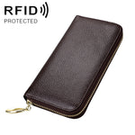 906 Borsa per cellulare con portafoglio a mano di grande capacità con texture Litchi RFID antimagnetica con slot per carte