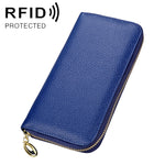 906 Borsa per cellulare con portafoglio a mano di grande capacità con texture Litchi RFID antimagnetica con slot per carte