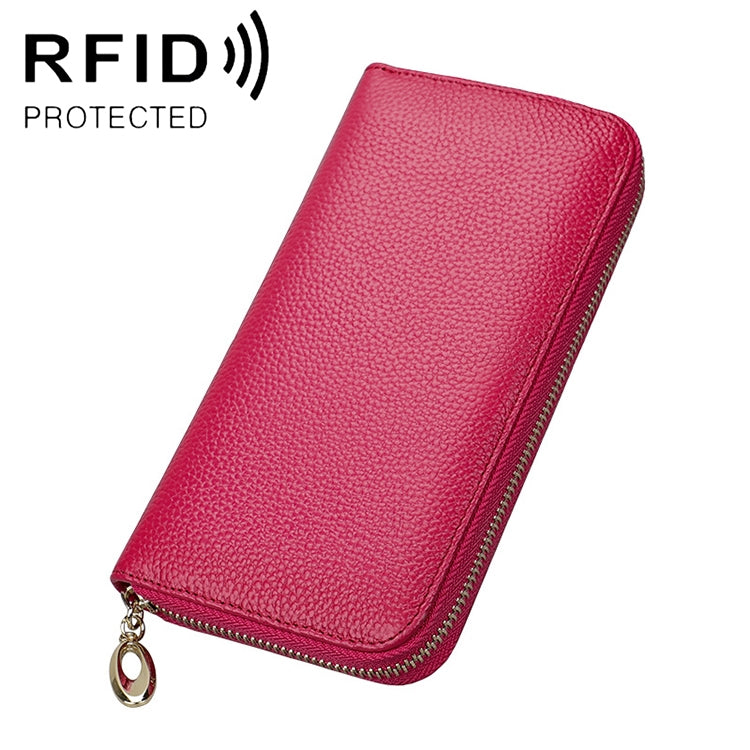 906 Borsa per cellulare con portafoglio a mano di grande capacità con texture Litchi RFID antimagnetica con slot per carte