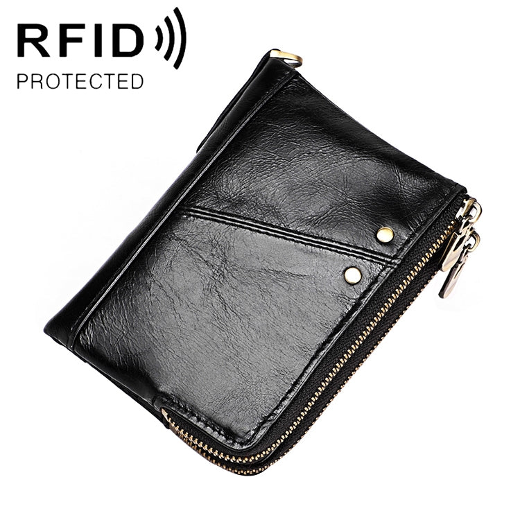 Portafoglio da uomo in pelle Crazy Horse RFID antimagnetico