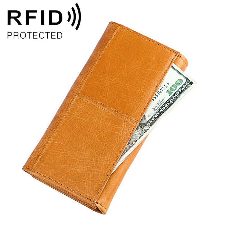 3559 Portafoglio da donna in pelle primo fiore retrò con cerniera multifunzione antimagnetica RFID