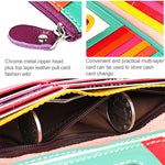Portafoglio da donna con cerniera in pelle con texture Litchi 3572 Borsa di grande capacità
