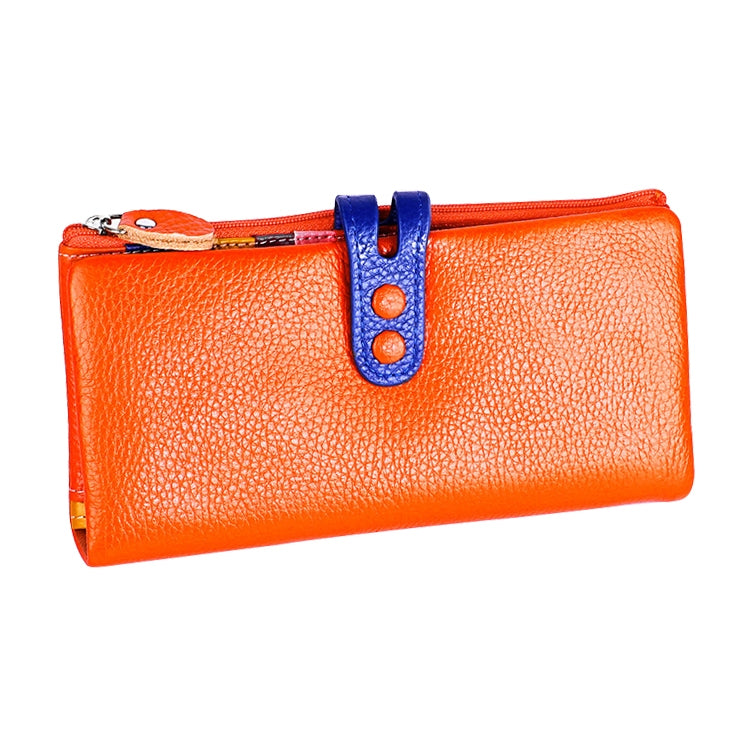 Portafoglio da donna con cerniera in pelle con texture Litchi 3572 Borsa di grande capacità