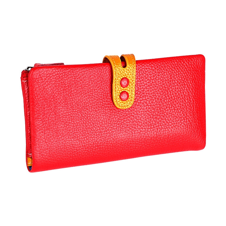 Portafoglio da donna con cerniera in pelle con texture Litchi 3572 Borsa di grande capacità