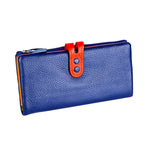 Portafoglio da donna con cerniera in pelle con texture Litchi 3572 Borsa di grande capacità
