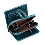 Portafoglio con cerniera in pelle Crazy Horse RFID antimagnetico