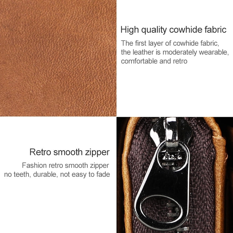 Portafoglio con cerniera in pelle Crazy Horse RFID antimagnetico
