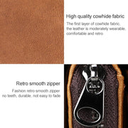 Portafoglio con cerniera in pelle Crazy Horse RFID antimagnetico
