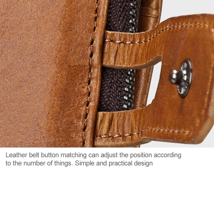 Portafoglio con cerniera in pelle Crazy Horse RFID antimagnetico