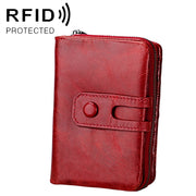 Portafoglio con cerniera in pelle Crazy Horse RFID antimagnetico