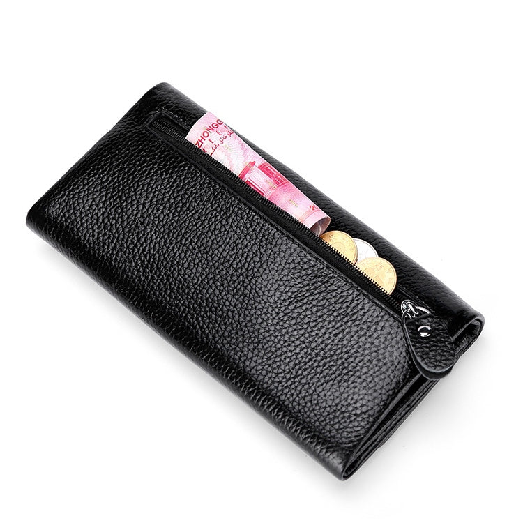 Portafoglio multifunzione in pelle con texture litchi 3591C Borsa di grande capacità