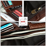 8018 Portafoglio in pelle con texture Crazy Horse alla moda retrò RFID antimagnetico per uomo e donna, 8018