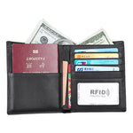 Borsa portafoglio in pelle con texture Crazy Horse RFID