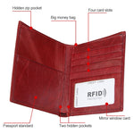 Borsa portafoglio in pelle con texture Crazy Horse RFID