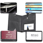 Borsa portafoglio in pelle con texture Crazy Horse RFID