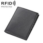 Borsa portafoglio in pelle con texture Crazy Horse RFID