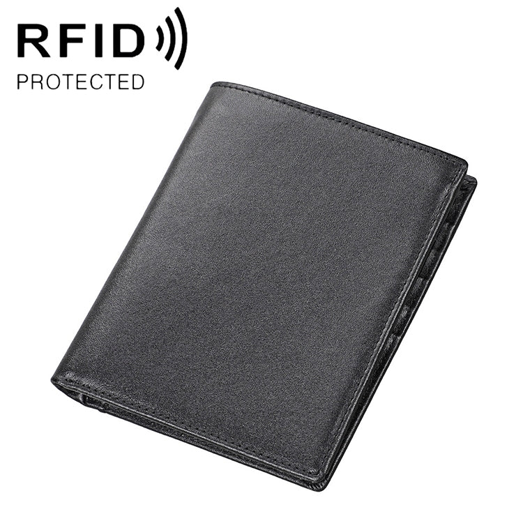 Borsa portafoglio in pelle con texture Crazy Horse RFID