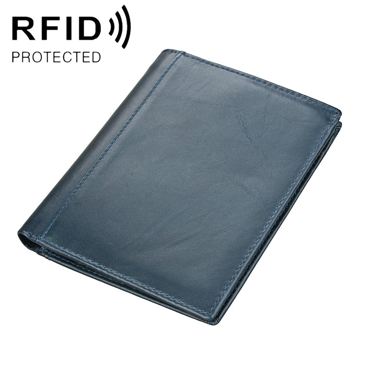 Borsa portafoglio in pelle con texture Crazy Horse RFID