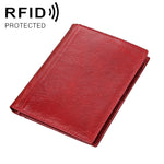 Borsa portafoglio in pelle con texture Crazy Horse RFID