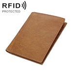 8235 Borsa per passaporto con portafoglio in pelle con texture Crazy Horse multifunzione RFID antimagnetico