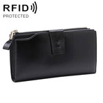 8236 Portafoglio da donna in pelle cerata a olio multifunzione RFID antimagnetico Borsa di grande capacità