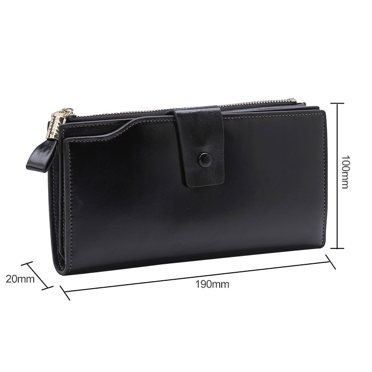 8236 Portafoglio da donna in pelle cerata a olio multifunzione RFID antimagnetico Borsa di grande capacità