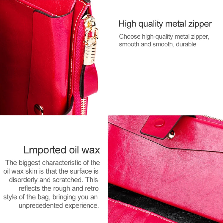8236 Portafoglio da donna in pelle cerata a olio multifunzione RFID antimagnetico Borsa di grande capacità