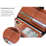 8236 Portafoglio da donna in pelle cerata a olio multifunzione RFID antimagnetico Borsa di grande capacità