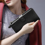 8236 Portafoglio da donna in pelle cerata a olio multifunzione RFID antimagnetico Borsa di grande capacità