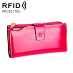 8236 Portafoglio da donna in pelle cerata a olio multifunzione RFID antimagnetico Borsa di grande capacità