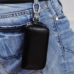 9102 Borsa porta chiavi in pelle con cerniera multifunzione appesa alla vita