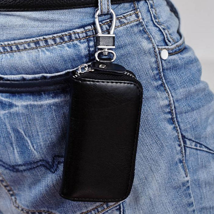 9102 Borsa porta chiavi in pelle con cerniera multifunzione appesa alla vita