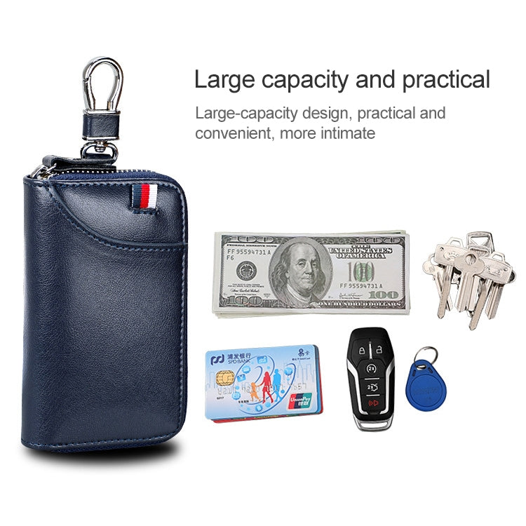 9102 Borsa porta chiavi in pelle con cerniera multifunzione appesa alla vita