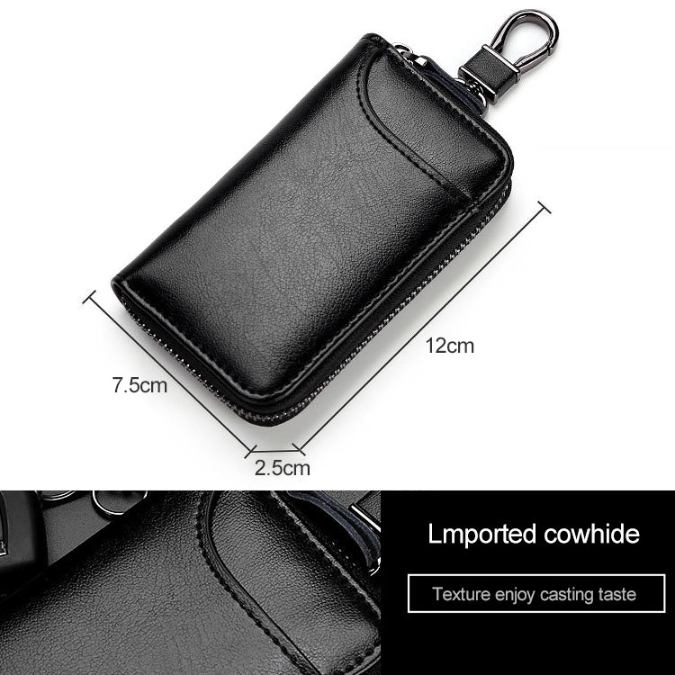 9105 Borsa porta chiavi in pelle con cerniera di grande capacità appesa alla vita Portafoglio multifunzione