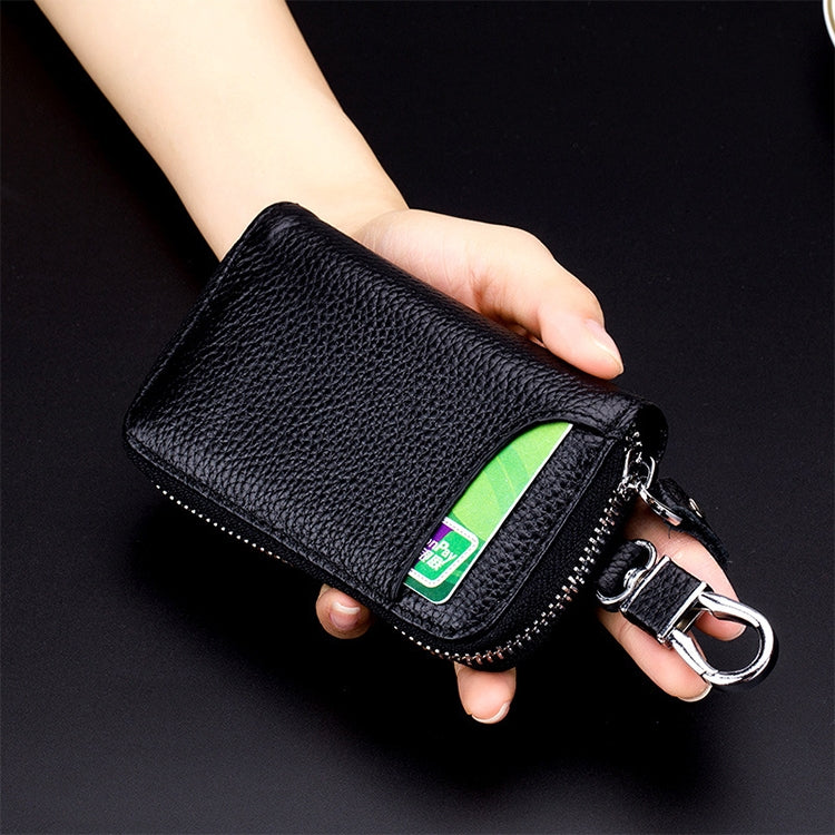 9105 Borsa porta chiavi in pelle con cerniera di grande capacità appesa alla vita Portafoglio multifunzione