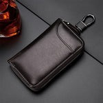 9105 Borsa porta chiavi in pelle con cerniera di grande capacità appesa alla vita Portafoglio multifunzione