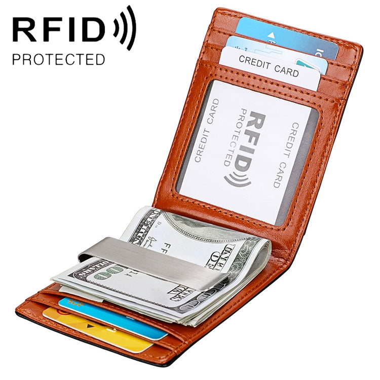 Portafoglio in pelle Mini Crazy Horse RFID antimagnetico