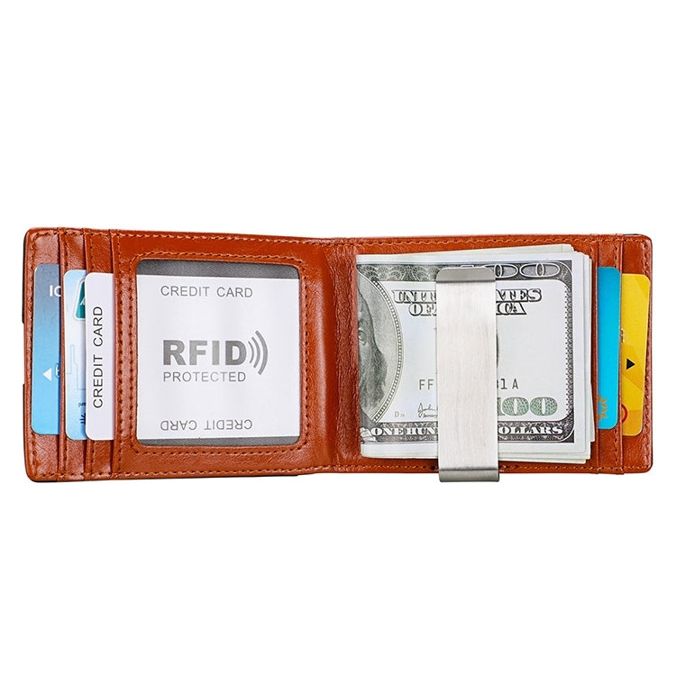 9602 Portafoglio in pelle con texture Mini Crazy Horse RFID antimagnetico, 9602