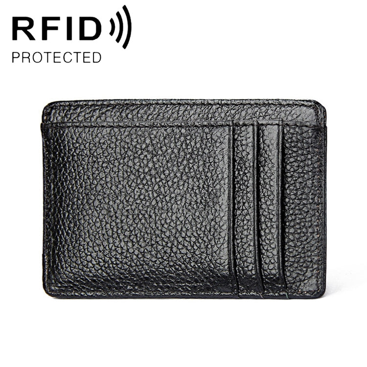Portafoglio porta carte in pelle con texture litchi RFID antimagnetico KB37 per uomo e donna