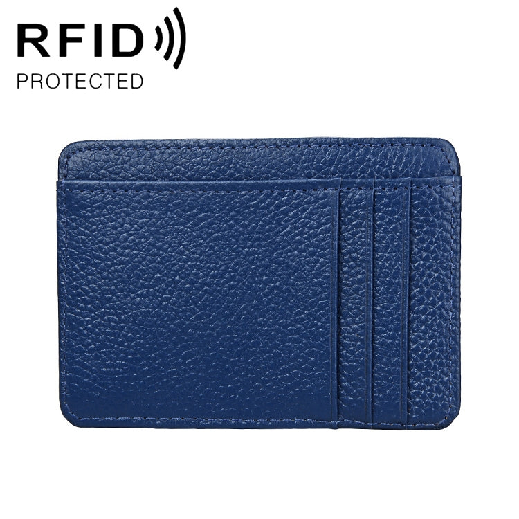 Portafoglio porta carte in pelle con texture litchi RFID antimagnetico KB37 per uomo e donna