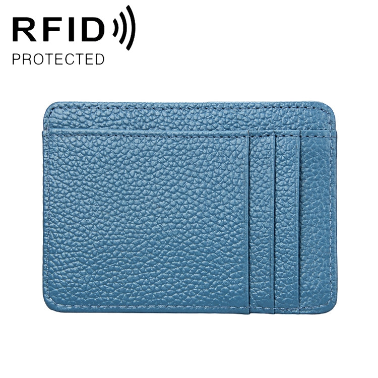Portafoglio porta carte in pelle con texture litchi RFID antimagnetico KB37 per uomo e donna